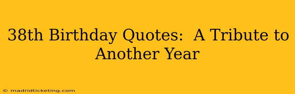 38th Birthday Quotes:  A Tribute to Another Year