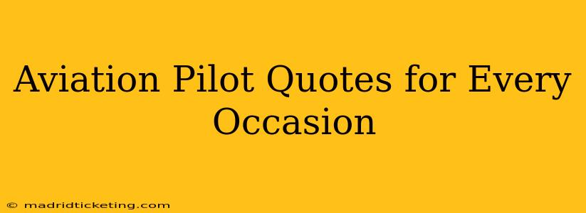 Aviation Pilot Quotes for Every Occasion