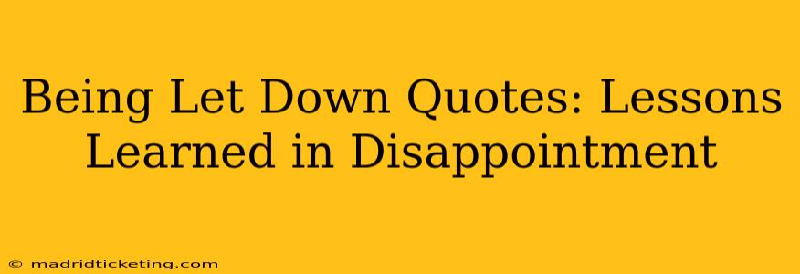Being Let Down Quotes: Lessons Learned in Disappointment