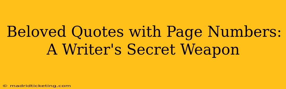Beloved Quotes with Page Numbers: A Writer's Secret Weapon
