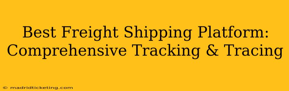 Best Freight Shipping Platform: Comprehensive Tracking & Tracing