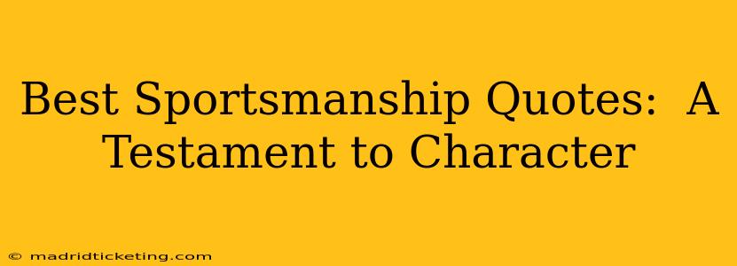 Best Sportsmanship Quotes:  A Testament to Character