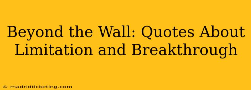 Beyond the Wall: Quotes About Limitation and Breakthrough