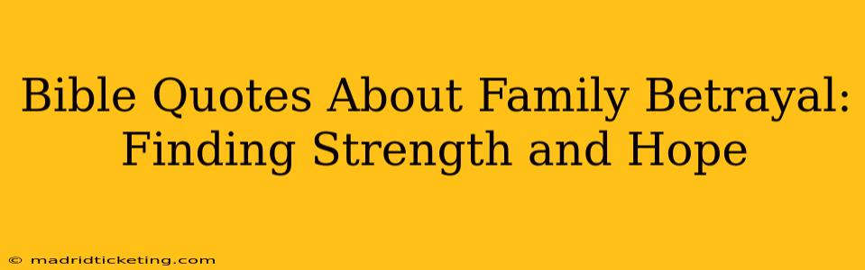 Bible Quotes About Family Betrayal: Finding Strength and Hope