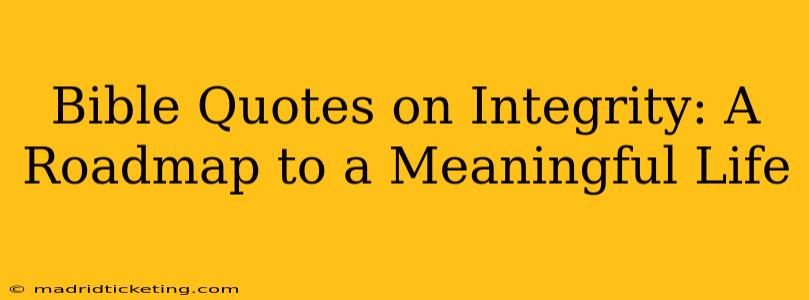 Bible Quotes on Integrity: A Roadmap to a Meaningful Life
