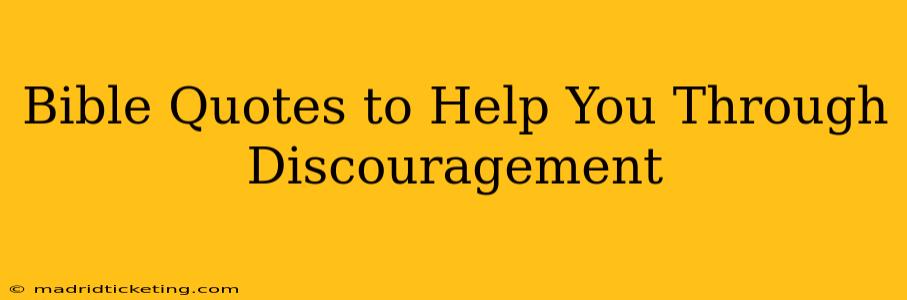 Bible Quotes to Help You Through Discouragement
