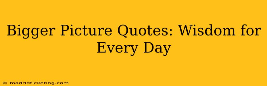 Bigger Picture Quotes: Wisdom for Every Day