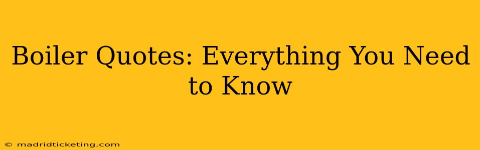 Boiler Quotes: Everything You Need to Know