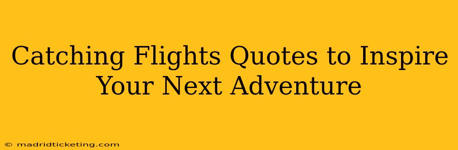 Catching Flights Quotes to Inspire Your Next Adventure