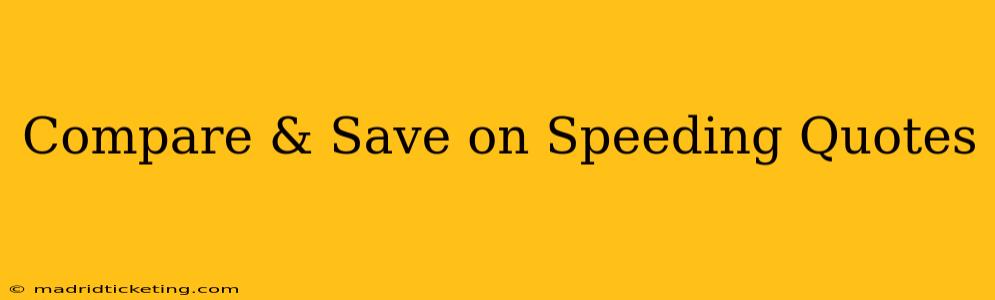 Compare & Save on Speeding Quotes