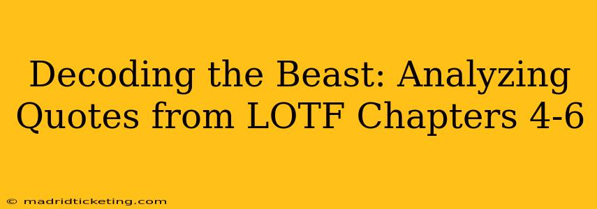 Decoding the Beast: Analyzing Quotes from LOTF Chapters 4-6