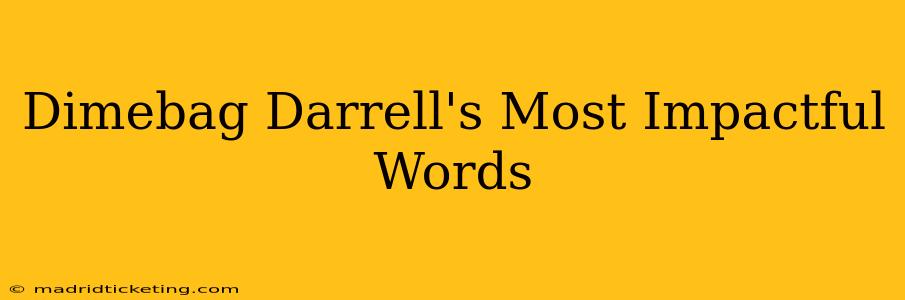 Dimebag Darrell's Most Impactful Words