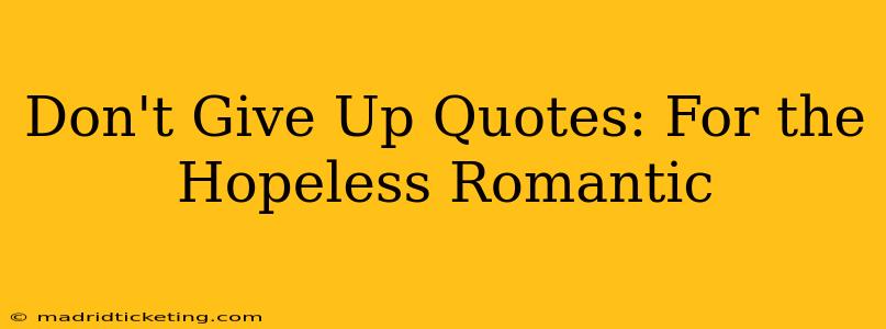 Don't Give Up Quotes: For the Hopeless Romantic