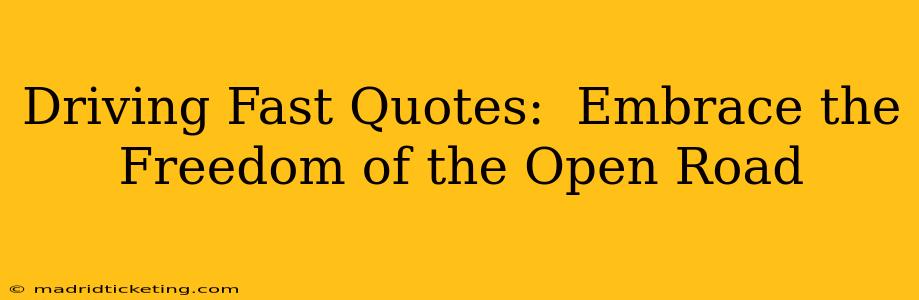 Driving Fast Quotes:  Embrace the Freedom of the Open Road