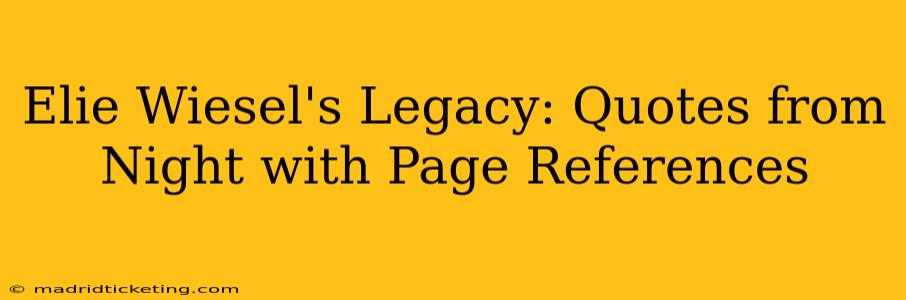 Elie Wiesel's Legacy: Quotes from Night with Page References