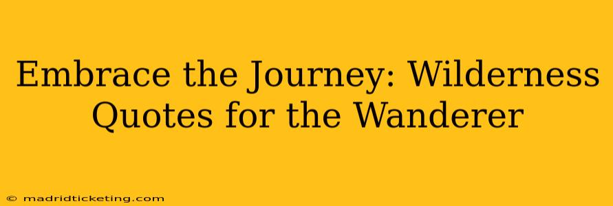 Embrace the Journey: Wilderness Quotes for the Wanderer