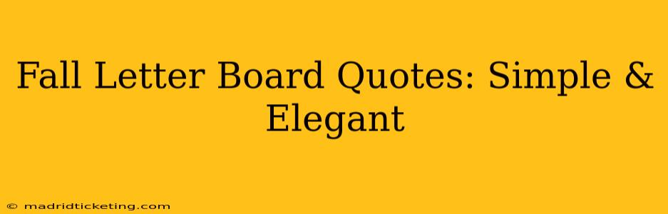 Fall Letter Board Quotes: Simple & Elegant
