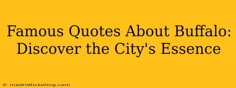 Famous Quotes About Buffalo: Discover the City's Essence