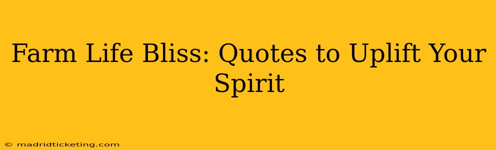 Farm Life Bliss: Quotes to Uplift Your Spirit
