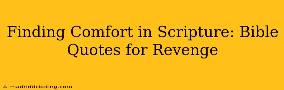 Finding Comfort in Scripture: Bible Quotes for Revenge