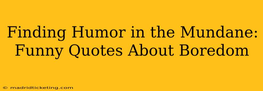 Finding Humor in the Mundane: Funny Quotes About Boredom
