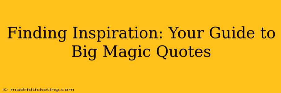Finding Inspiration: Your Guide to Big Magic Quotes