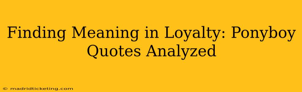 Finding Meaning in Loyalty: Ponyboy Quotes Analyzed