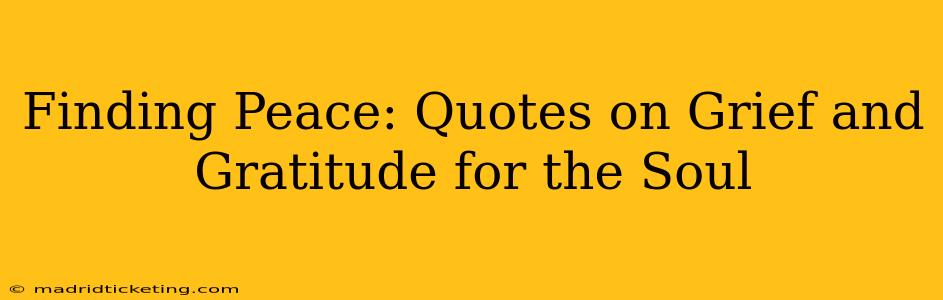 Finding Peace: Quotes on Grief and Gratitude for the Soul