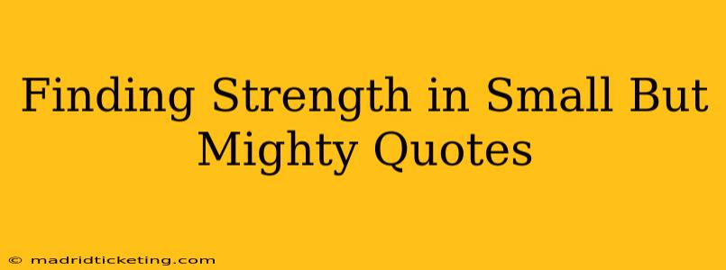 Finding Strength in Small But Mighty Quotes