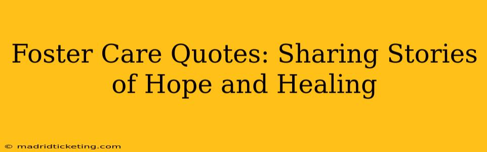 Foster Care Quotes: Sharing Stories of Hope and Healing