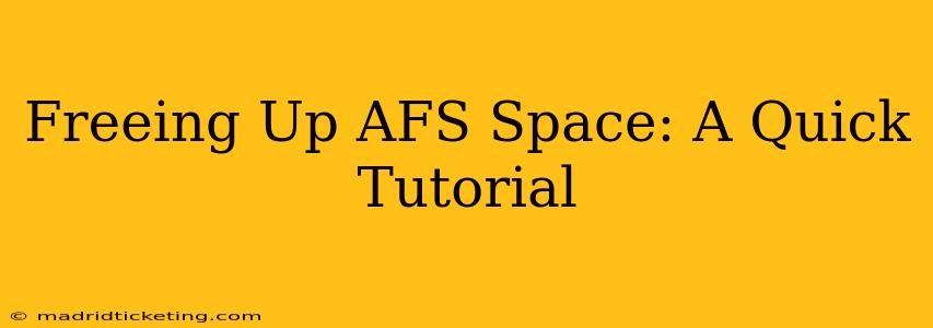 Freeing Up AFS Space: A Quick Tutorial