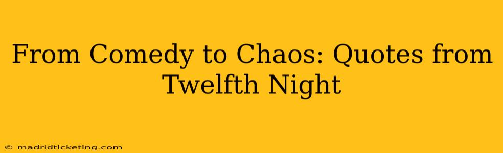 From Comedy to Chaos: Quotes from Twelfth Night