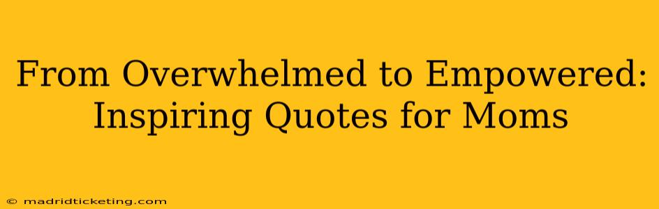 From Overwhelmed to Empowered: Inspiring Quotes for Moms