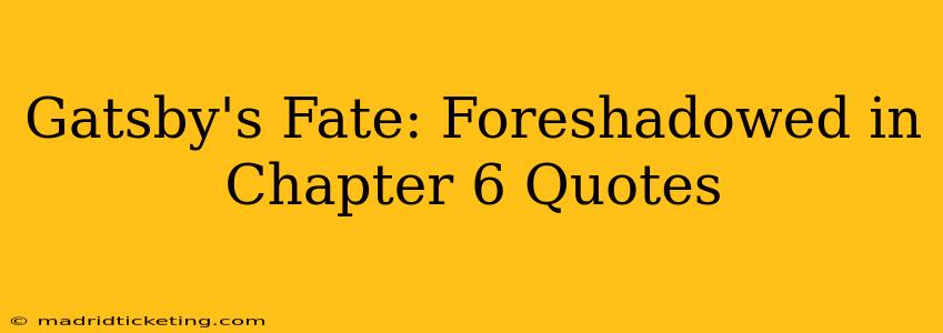 Gatsby's Fate: Foreshadowed in Chapter 6 Quotes