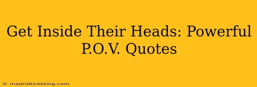 Get Inside Their Heads: Powerful P.O.V. Quotes