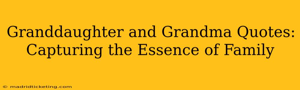 Granddaughter and Grandma Quotes: Capturing the Essence of Family