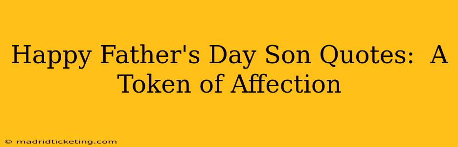 Happy Father's Day Son Quotes:  A Token of Affection