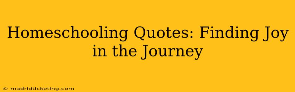 Homeschooling Quotes: Finding Joy in the Journey