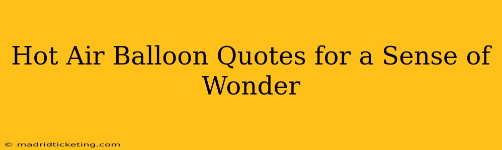 Hot Air Balloon Quotes for a Sense of Wonder