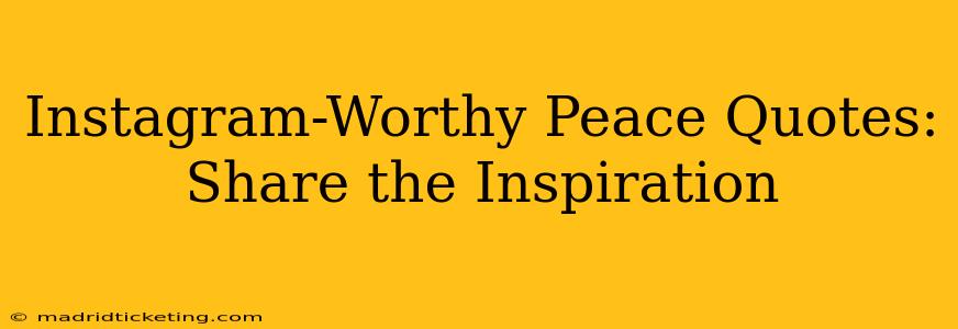 Instagram-Worthy Peace Quotes: Share the Inspiration