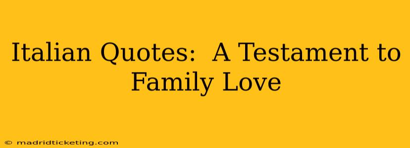 Italian Quotes:  A Testament to Family Love