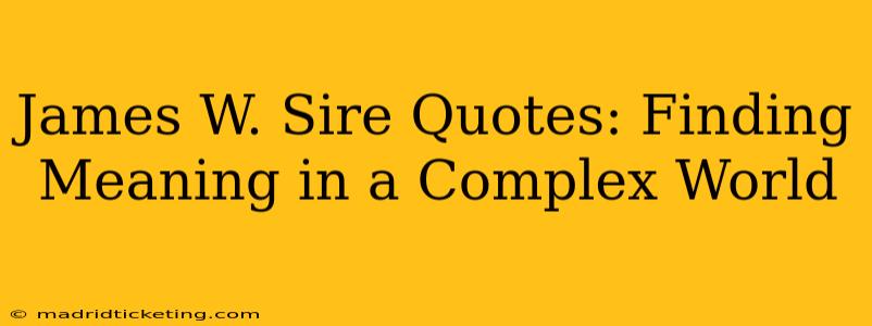 James W. Sire Quotes: Finding Meaning in a Complex World