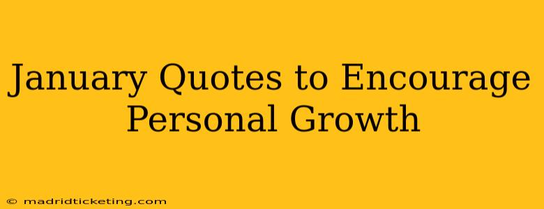 January Quotes to Encourage Personal Growth