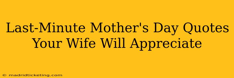 Last-Minute Mother's Day Quotes Your Wife Will Appreciate