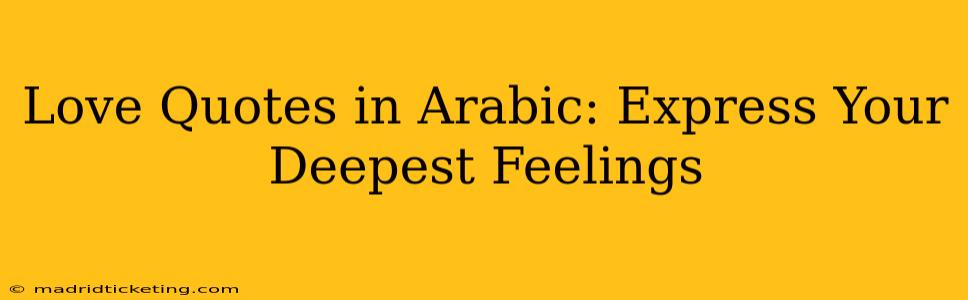 Love Quotes in Arabic: Express Your Deepest Feelings