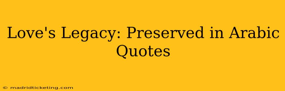 Love's Legacy: Preserved in Arabic Quotes
