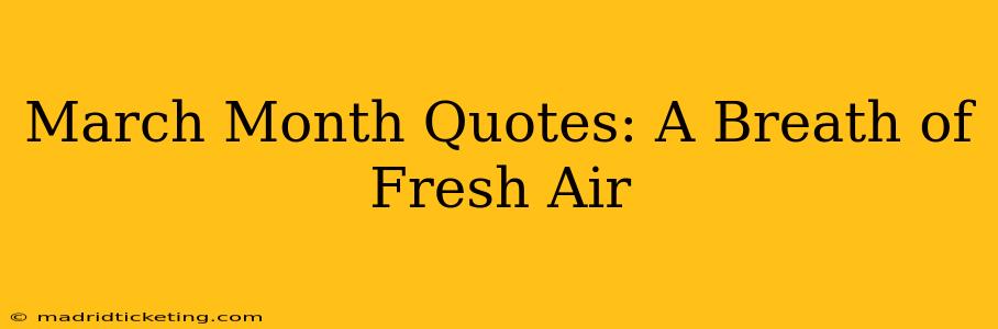 March Month Quotes: A Breath of Fresh Air