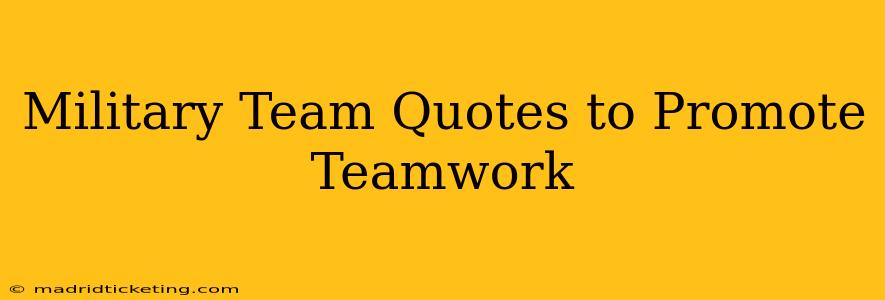 Military Team Quotes to Promote Teamwork