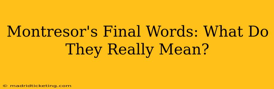 Montresor's Final Words: What Do They Really Mean?