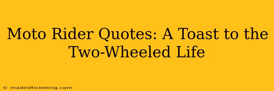 Moto Rider Quotes: A Toast to the Two-Wheeled Life